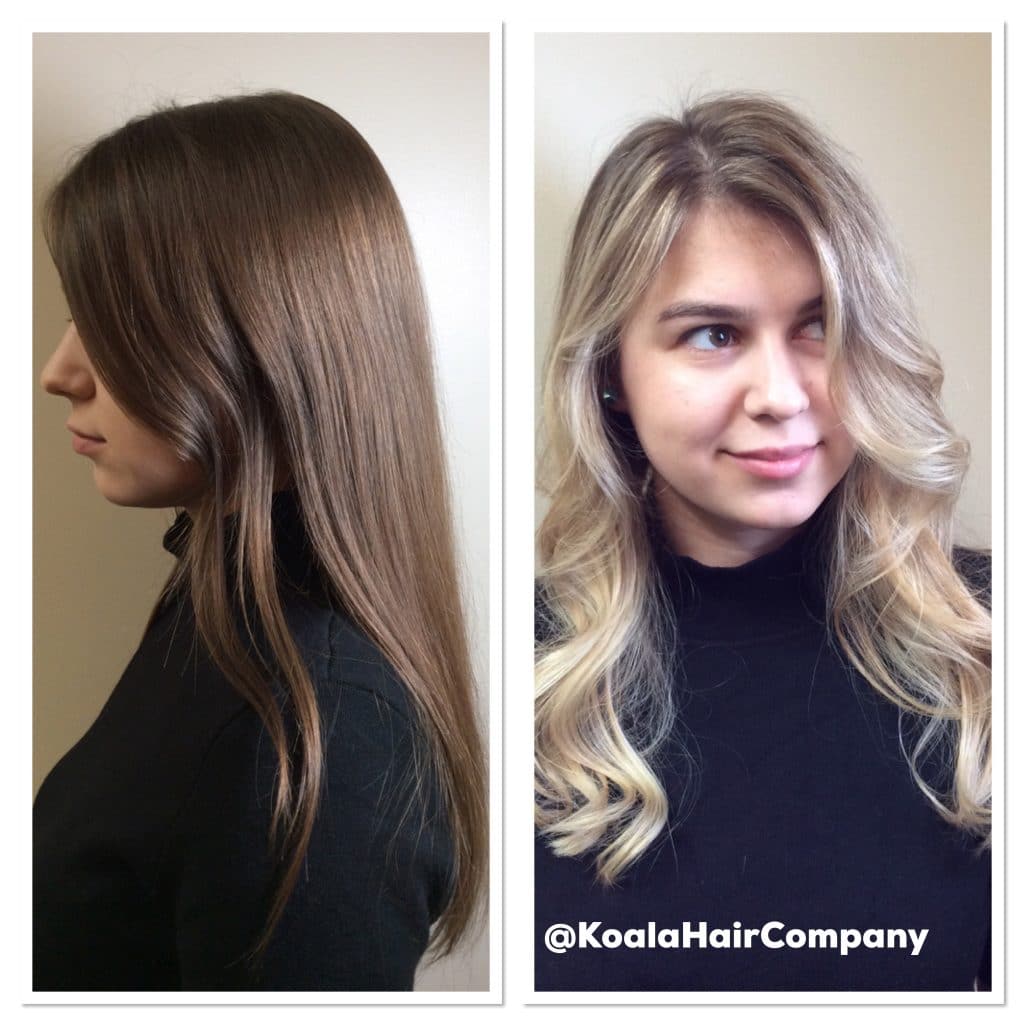 Balayage Blonde Hair Coloring - Before and After